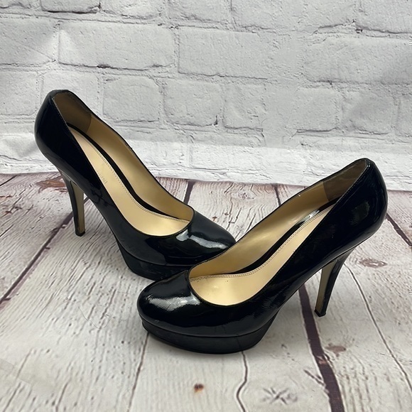 UEC Enzo Angiolini black patent leather heels 8.5 no box - Picture 1 of 6
